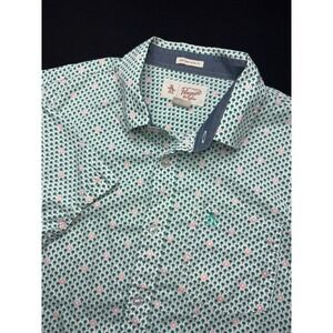 Original Penguin Palm Tree Mens Large Shirt Tropical Summer Lightweight Slim Fit